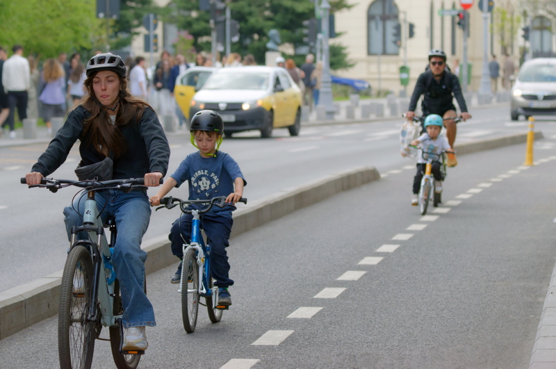 Cyclists on bicycles